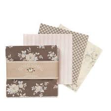 Tilda All That is Spring Patchwork-Stoffe 42 Stück Braun, Taupe, Pink, Blau, Creme 12,5 x 12,5 cm, für Quilten, Blumen, Punkte, Sterne, Streifen, Karomuster4