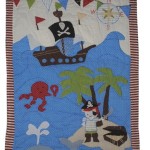 Patchworkdecke 80 cm * 105 cm - Pirat Junge Schiff Baby Decke Kuscheldecke Kinder Plaid Kinderdecke