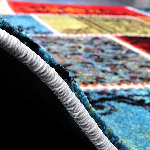 Teppich Modern Designer Teppich Patchwork Vintage Multicolour Grün Rot Gelb Blau, Grösse:120x170 cm4
