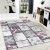 Edler Designer Teppich Patchwork Vintage Look Teppich Meliert in Lila Creme, Grösse:200x290 cm4
