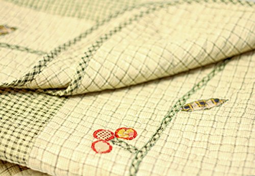 1001 Wohntraum YW1113E Quilt F Blume Vintage, 230 x 250 cm, Plaid Tagesdecke, Patchwork Landhaus Shabby Decke2